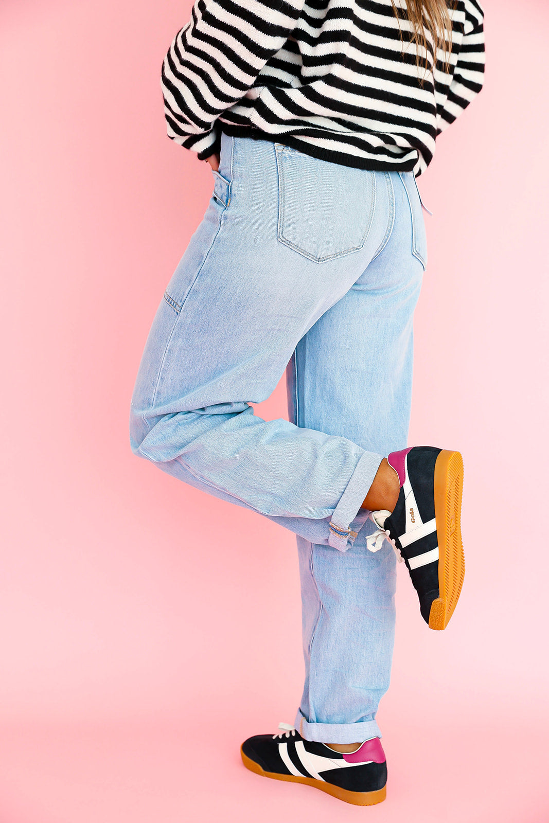 Vivian Panel Barrel Jeans-Restock