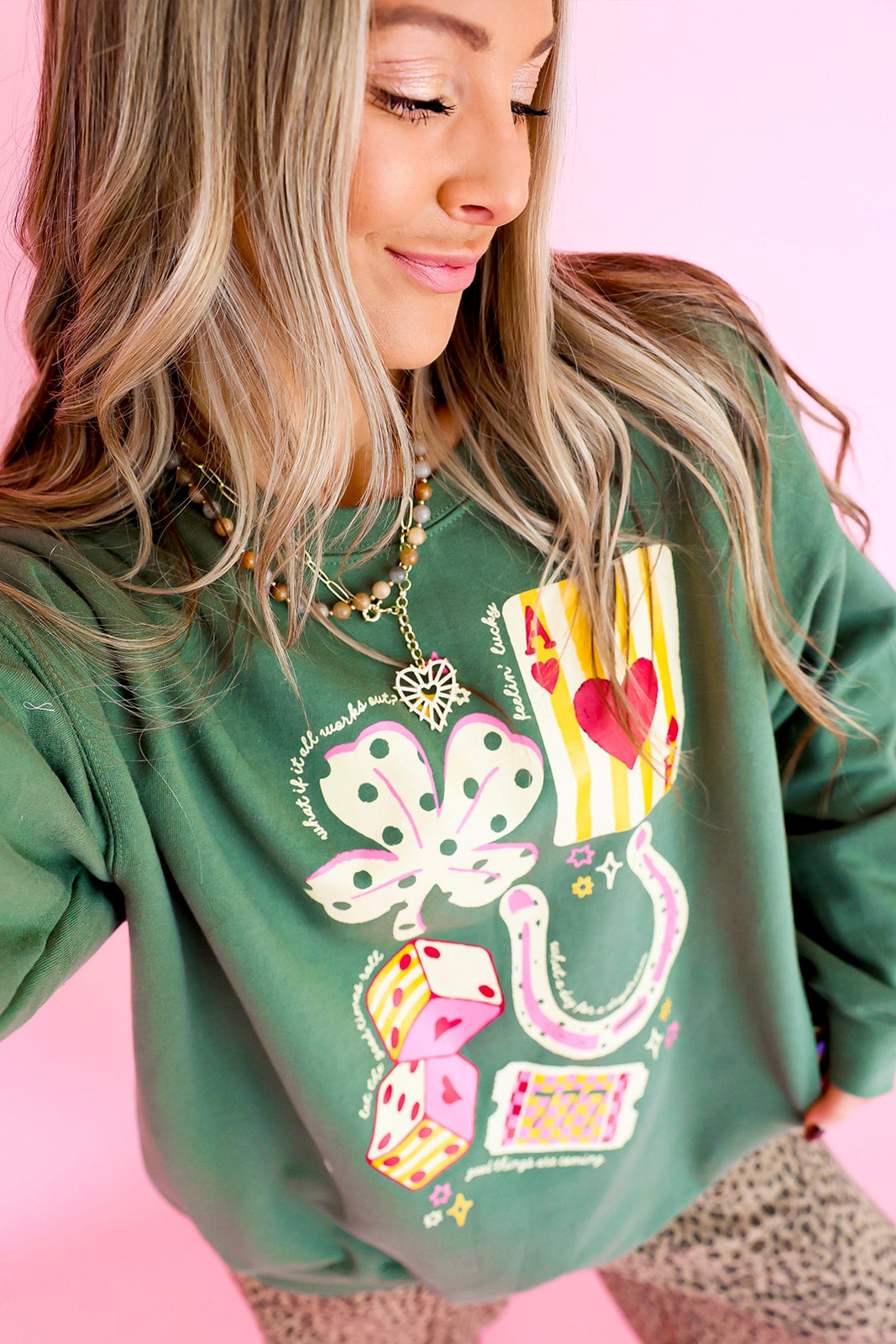 Lucky Trinkets Sweatshirt- Army Green