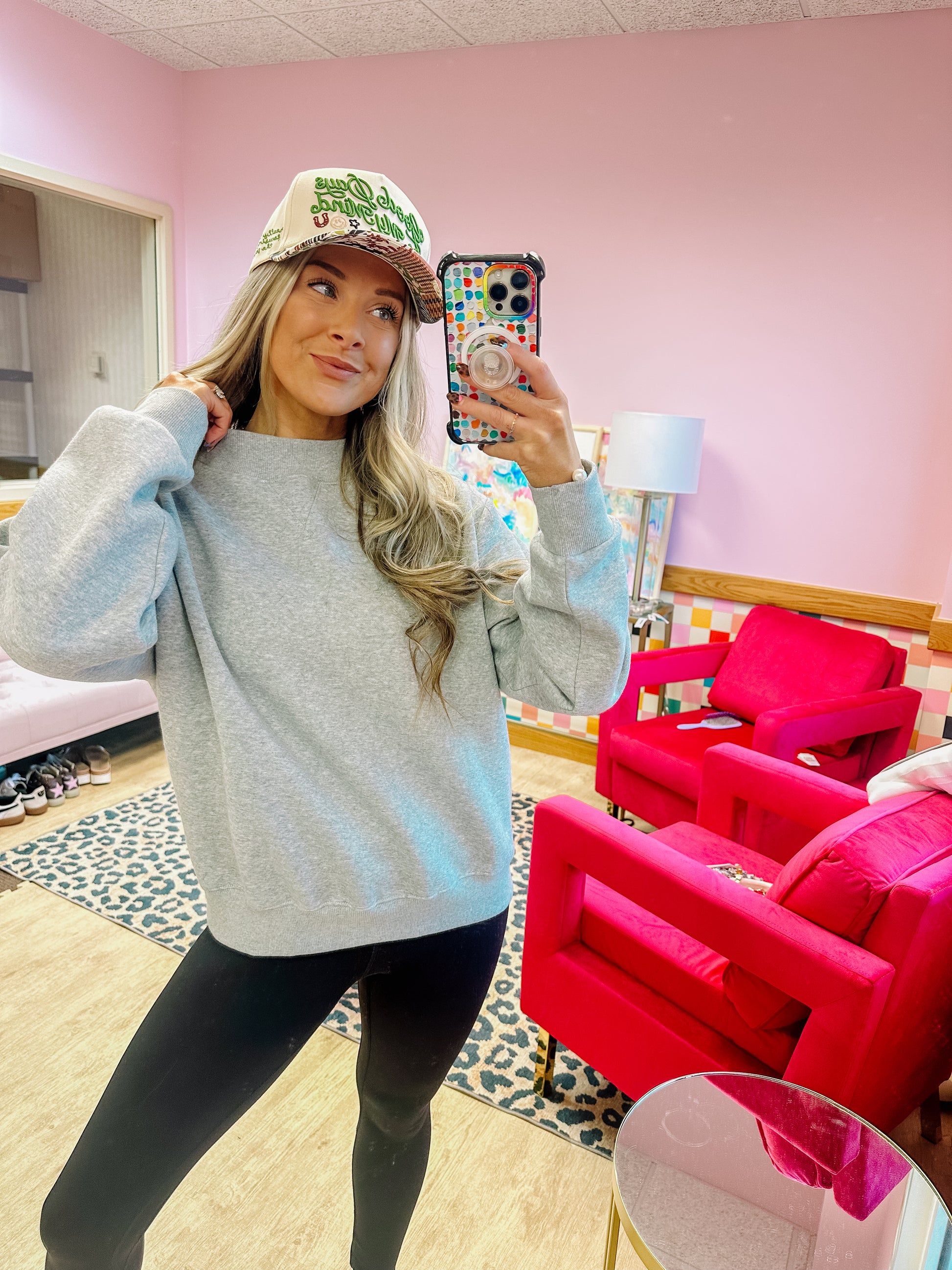 Luxe Lounge Crewneck- Heather Gray