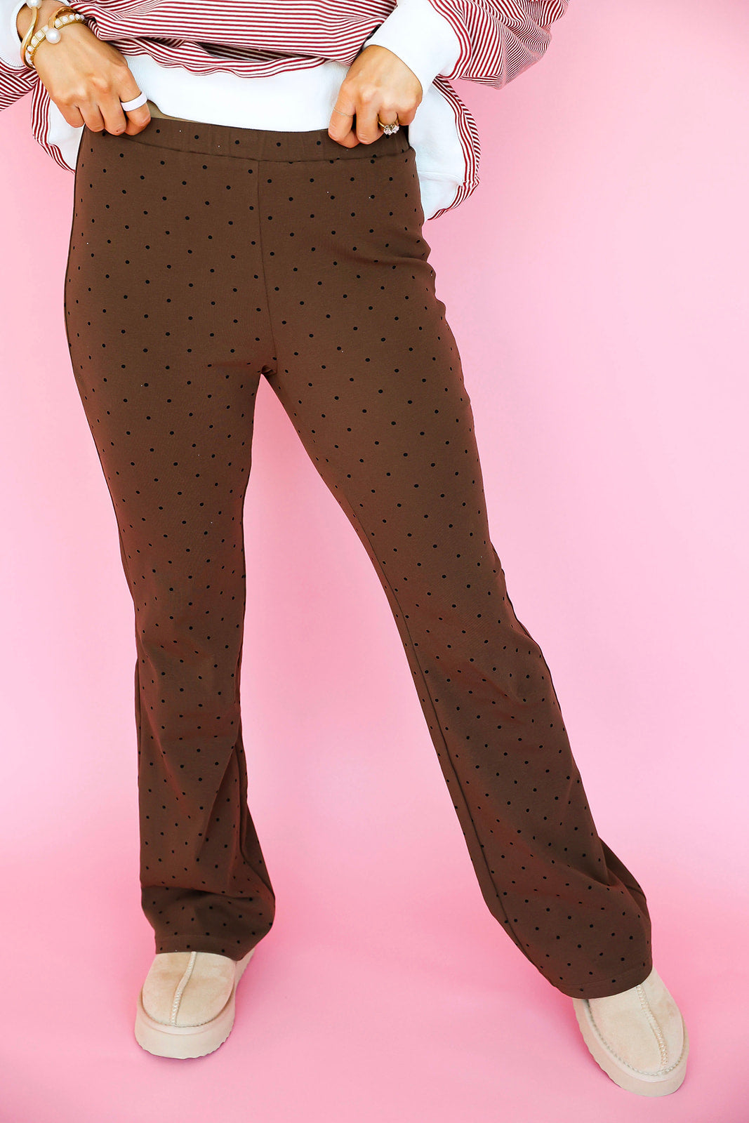 urban outfitters brown polka dot dress Chloe Polka Dot Pants in Brown