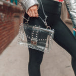 Silver Studded Clear Purse