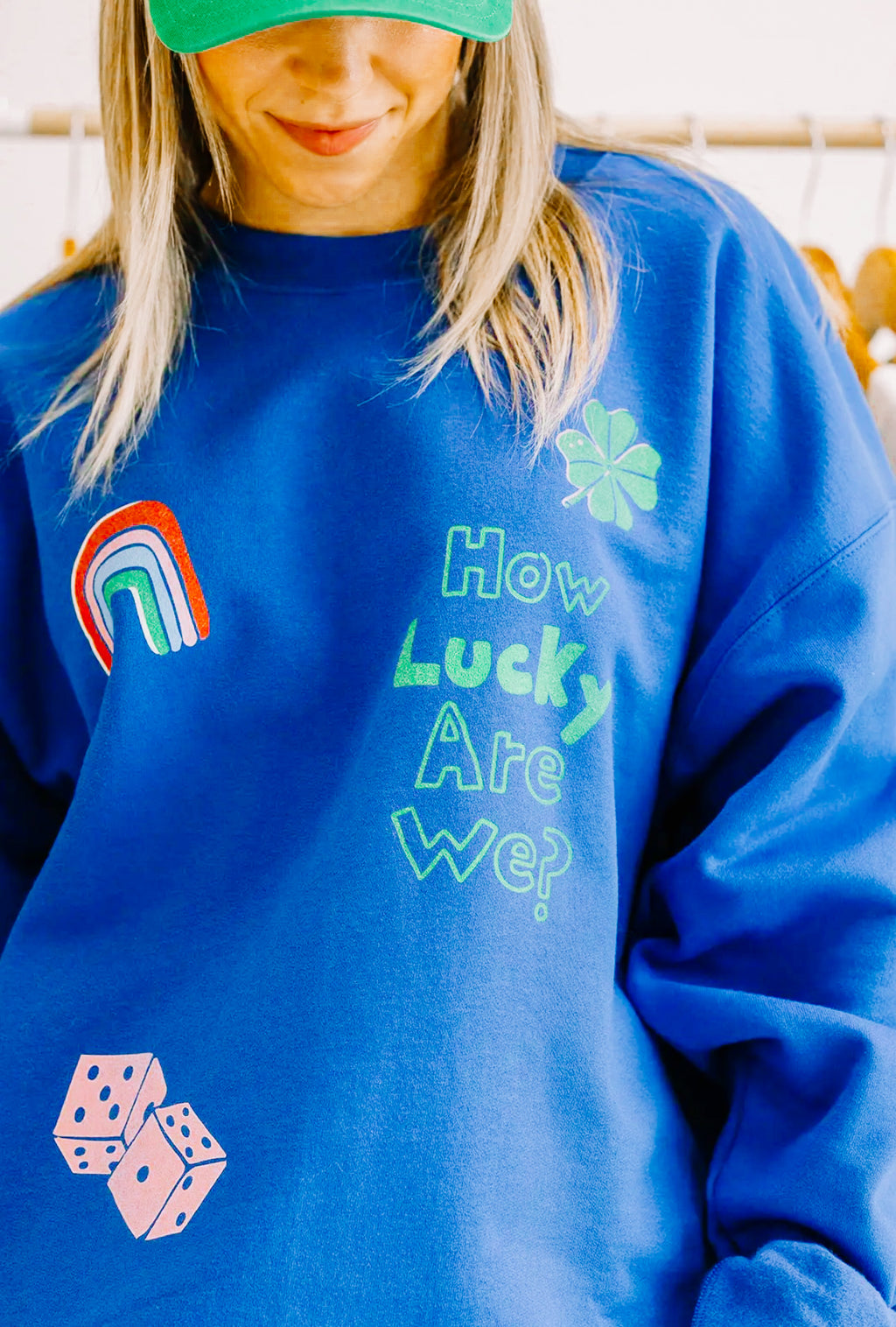 How Lucky Are We Sweatshirt-Royal