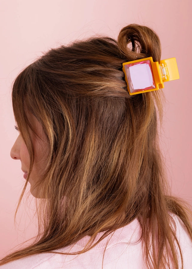 Orange/Pink Small Claw Hair Clip