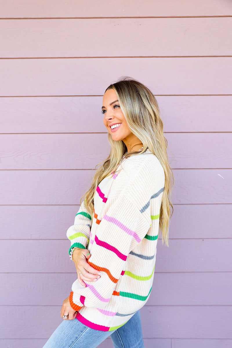 Over The Rainbow Striped Sweater