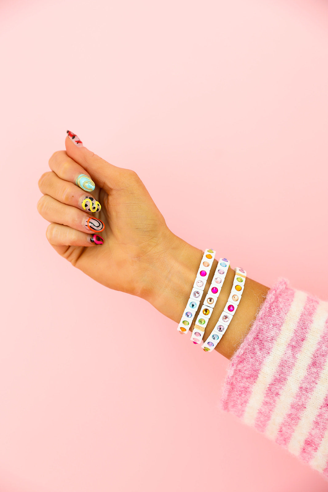 Confetti Cuff Stretch Bracelet-Multi Colored