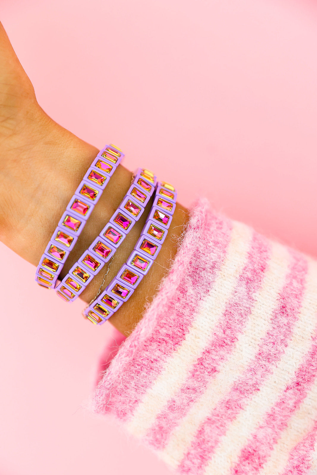 Confetti Cuff Stretch Bracelet-Lavender