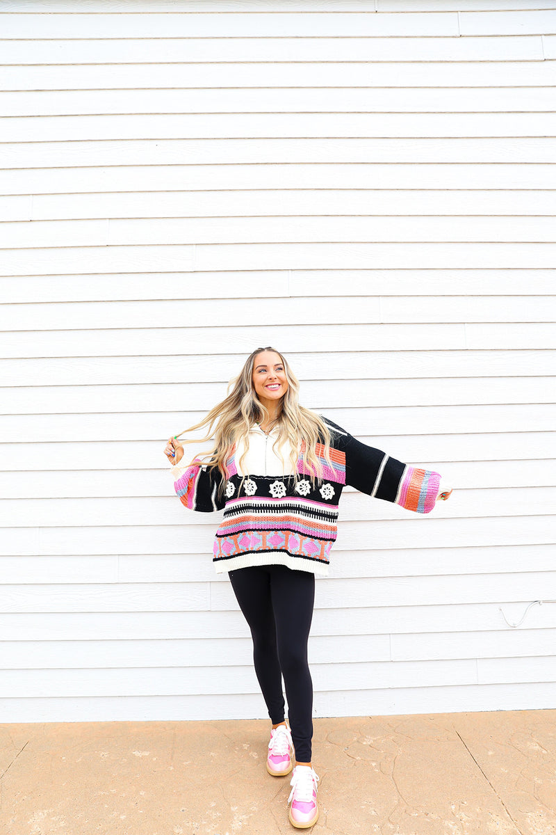 Keep It Fun 1/4 Zip Sweater