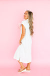 Copy Room Chic Textured Stripe Midi Dress