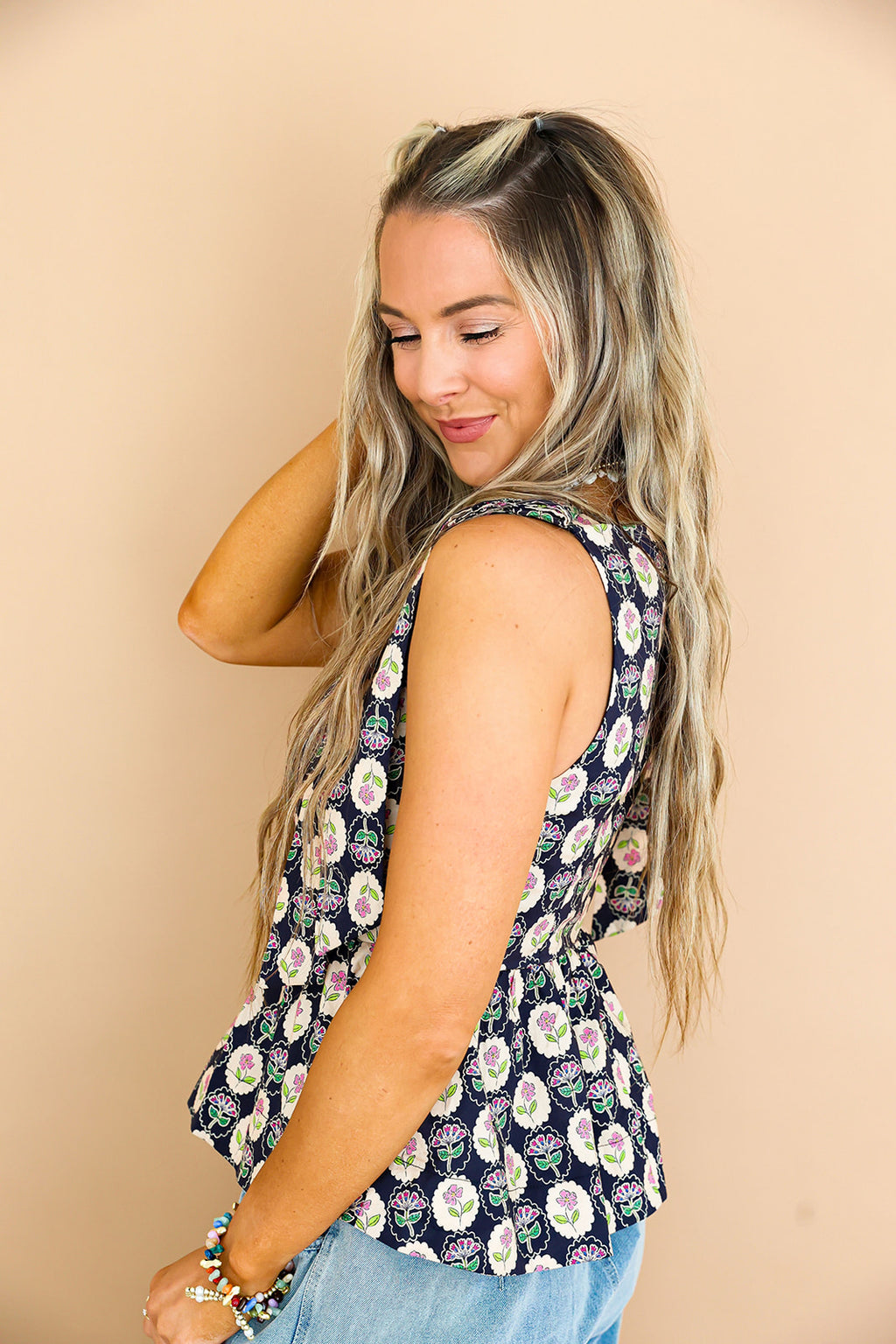 Garden Stroll Top – Navy