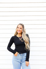 Keep It Basic Long Sleeve Layering Top-Black