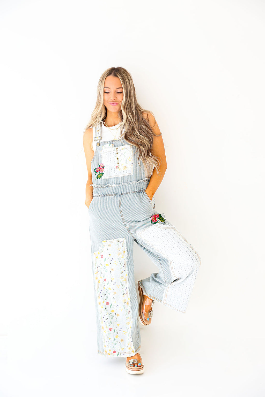 Sweet Stitch Embroidered Overalls