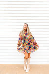 Falling Hard Floral Dress With Keyhole