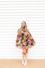 Falling Hard Floral Dress With Keyhole