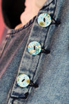 Petal Patch Overalls-Dk Denim