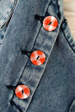 Petal Patch Overalls-Dk Denim