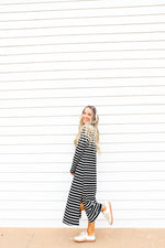 For The Best Striped Maxi Dress-Black/White