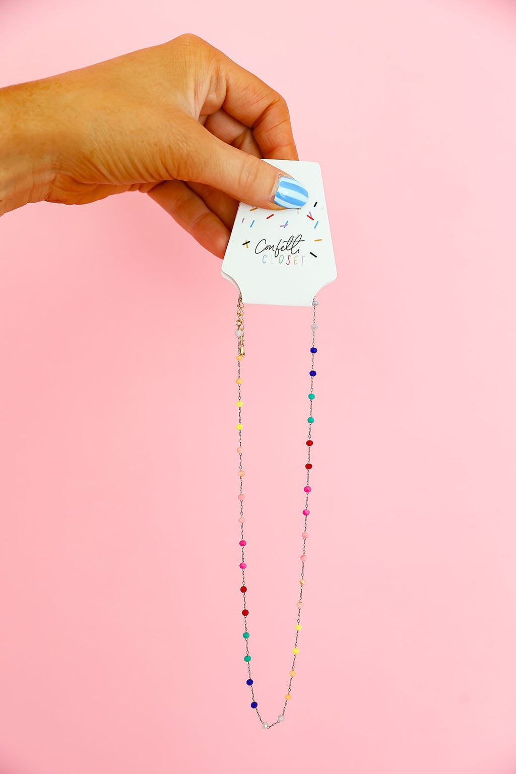 Dainty Beaded Rainbow Necklace