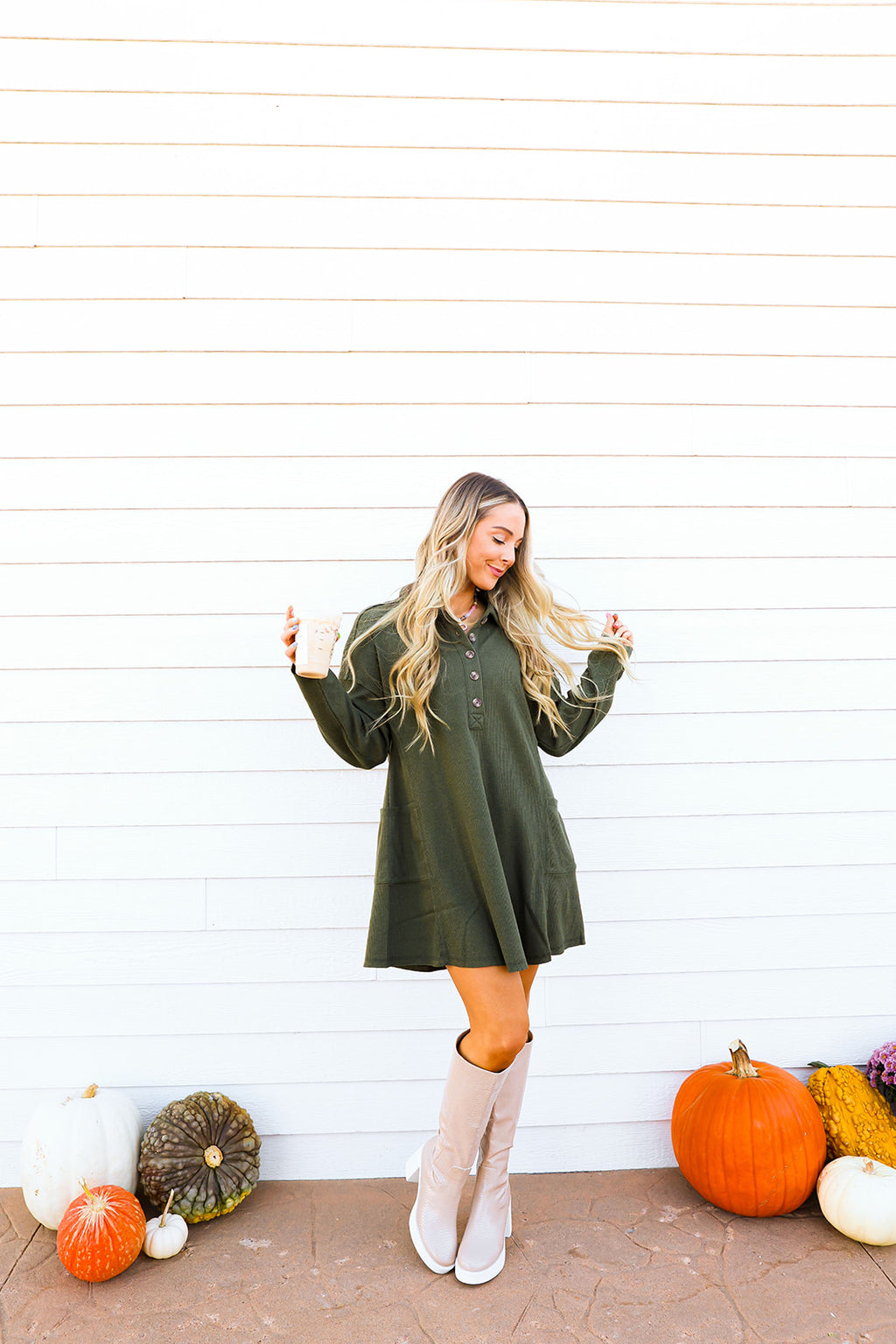 Fall Festivities Olive Dress