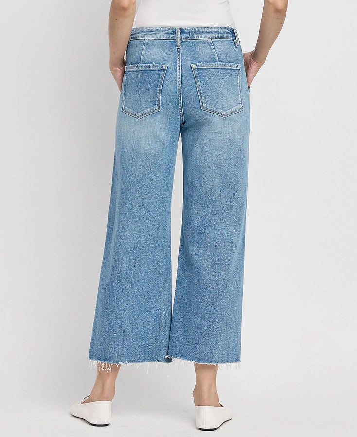 High Rise Crop Carpenter Wide Leg Jean