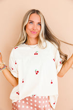 The Sweet Spot Cherry Embroidered Tee