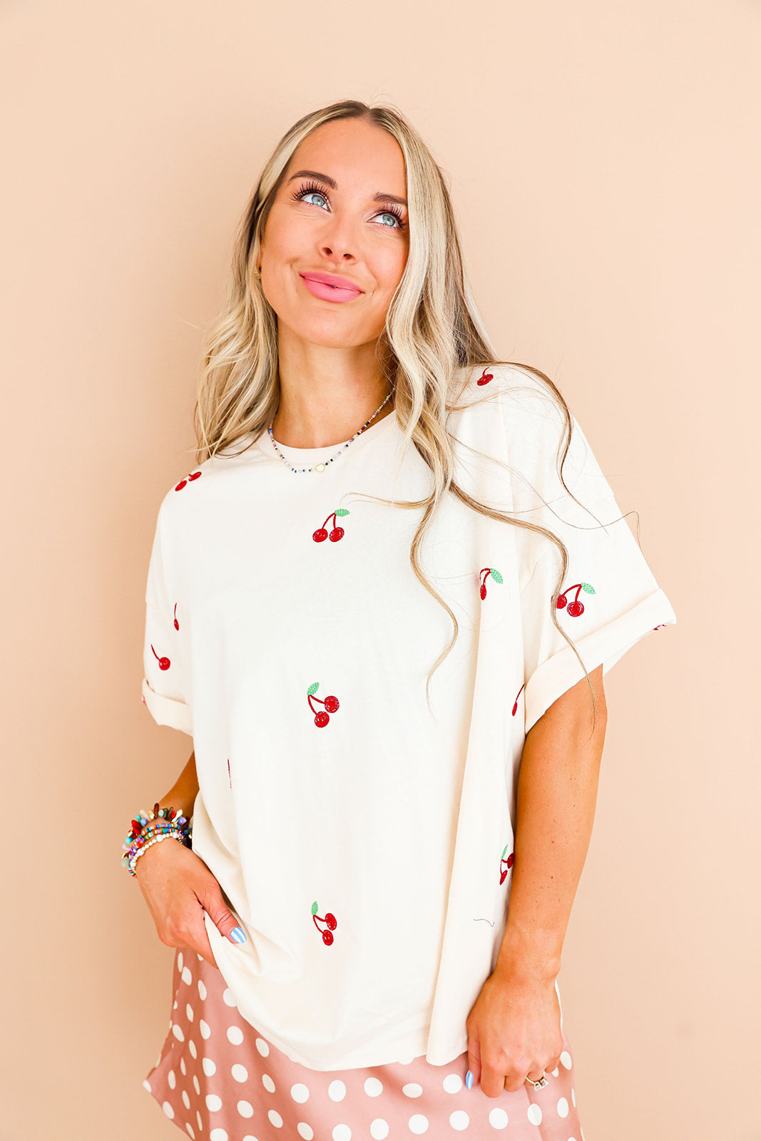 The Sweet Spot Cherry Embroidered Tee