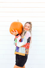 Rainbow Square Block Cardigan