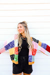 Rainbow Square Block Cardigan