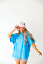 Simple And Sweet Tee-Bright Blue