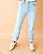 Josie Relaxed Fit Straight Jeans-Light Wash