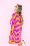 Doing Fun Things T-shirt Dress - Orange/Purple RESTOCK