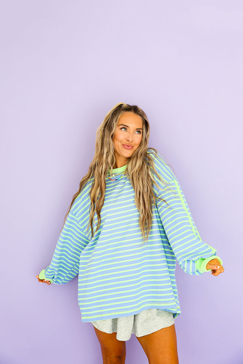 Varsity Drift Striped Pullover