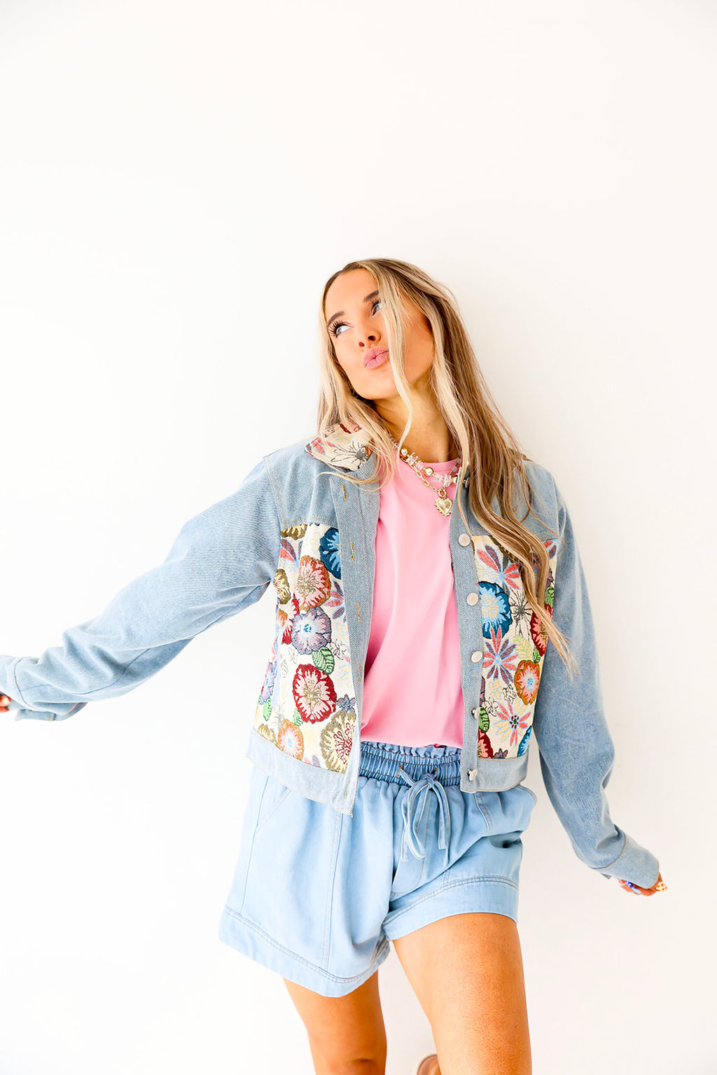 The Flora Embroidered Denim Jacket