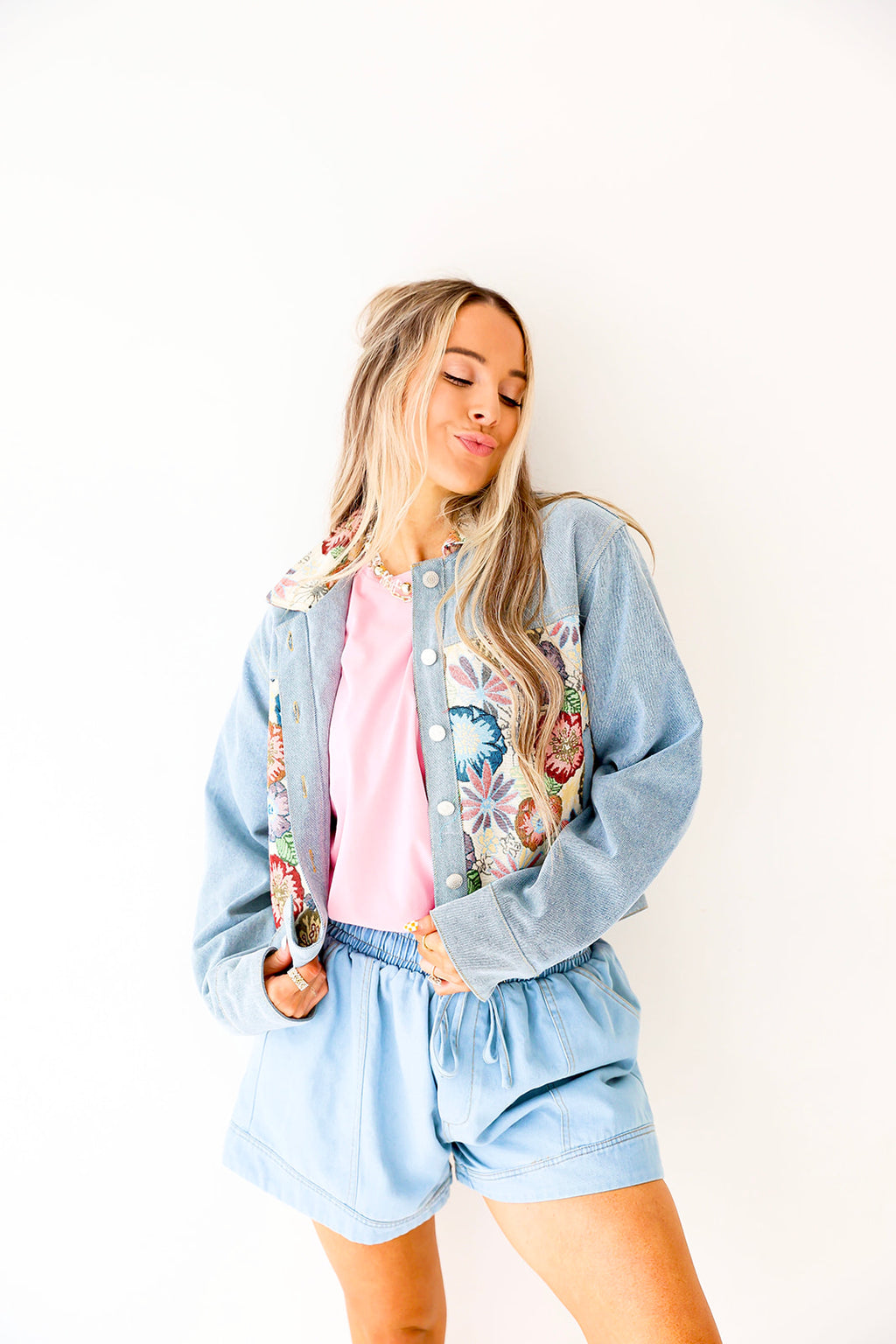 The Flora Embroidered Denim Jacket