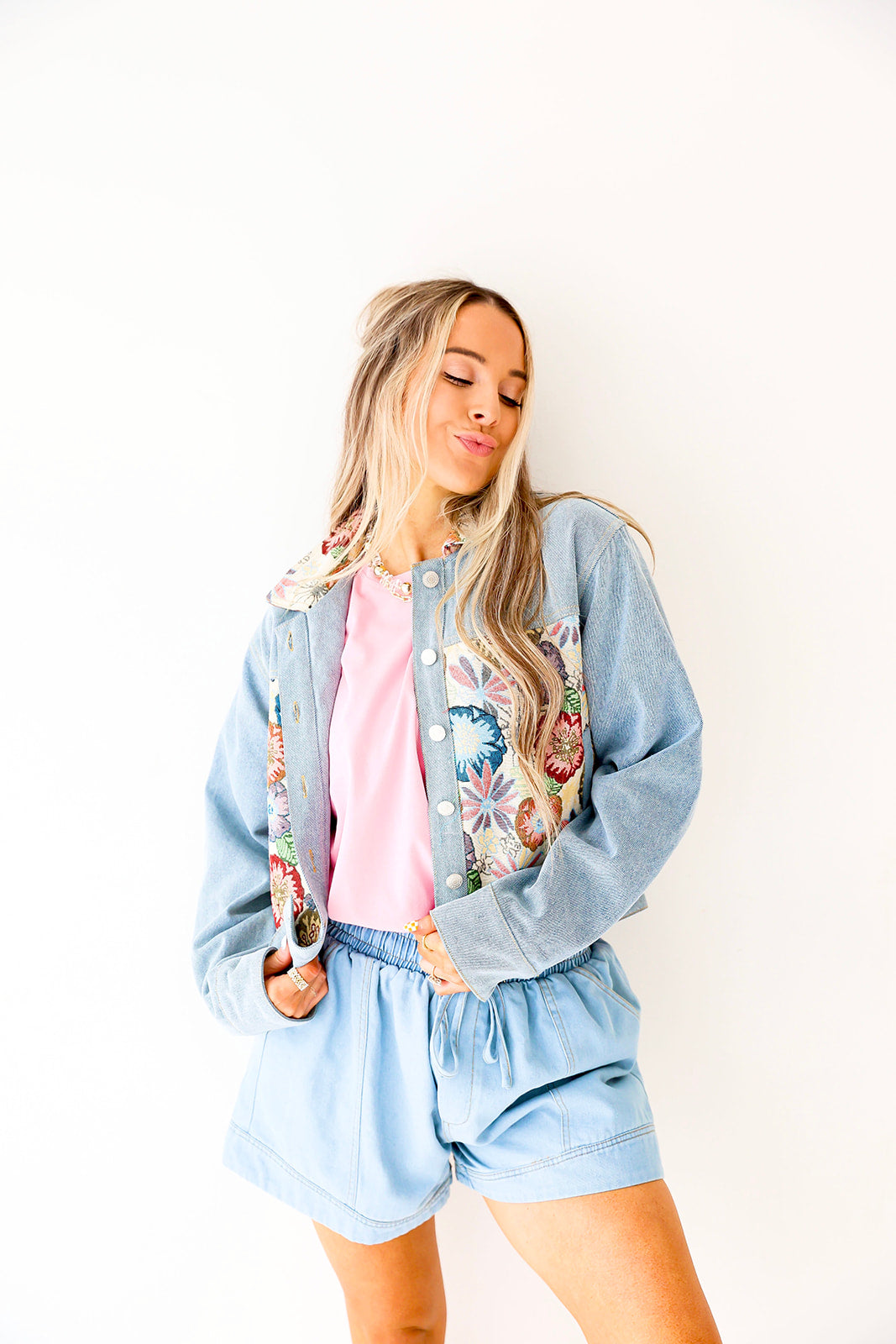 The Flora Embroidered Denim Jacket