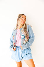 The Flora Embroidered Denim Jacket
