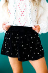 Under The Mistletoe Pearl Skort-Black