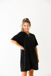 Multi Rhinestone Black Wash T-Shirt Dress