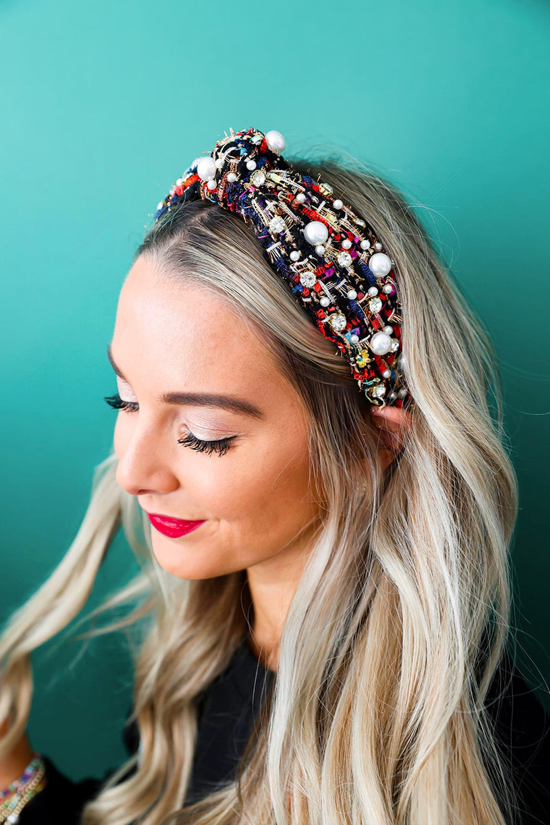 Black Multi Pearl Headband