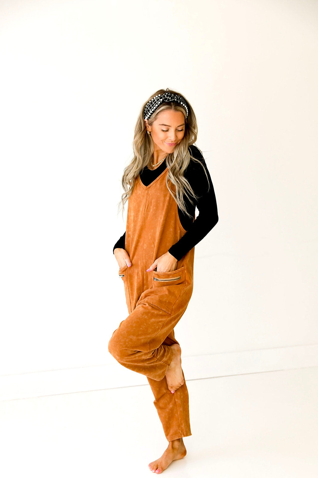 On My Chillest Days Jumpsuit-Camel