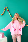 Pinkmas Sequin Ornaments Sweatshirt