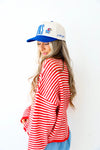 Cozy On Up Sweater- Red/White Stripe