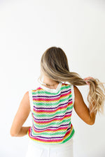 Wanna Have Fun Striped Crochet Top