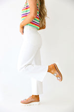 High Rise Wide Leg Jeans-White