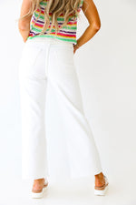 High Rise Wide Leg Jeans-White