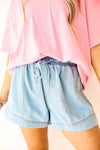Off Duty Denim Shorts-Lt Wash
