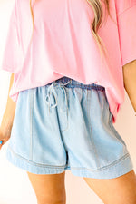 Off Duty Denim Shorts-Lt Wash