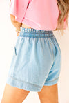 Off Duty Denim Shorts-Lt Wash