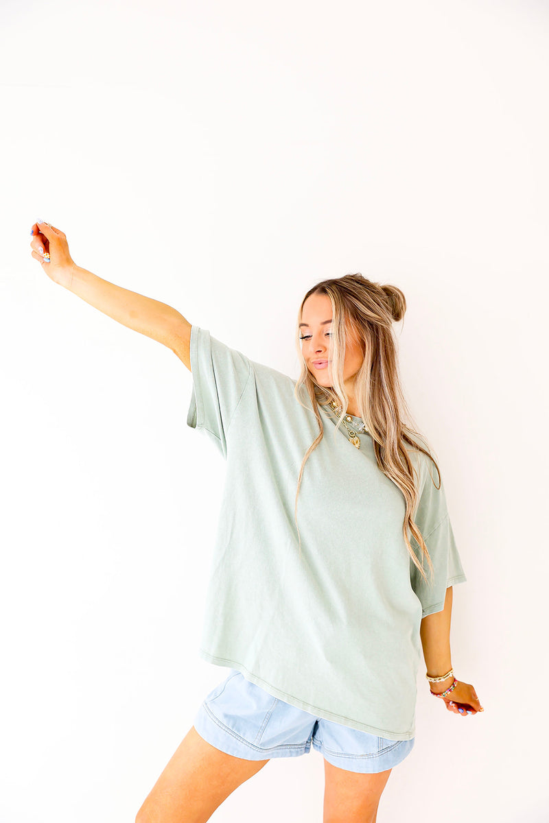 Simple & Sweet Tee-Sage