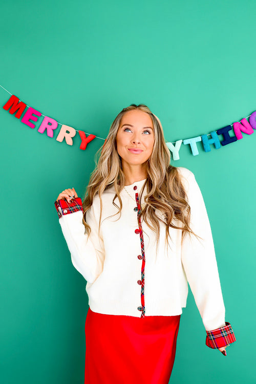 Plaid Tidings Cardigan