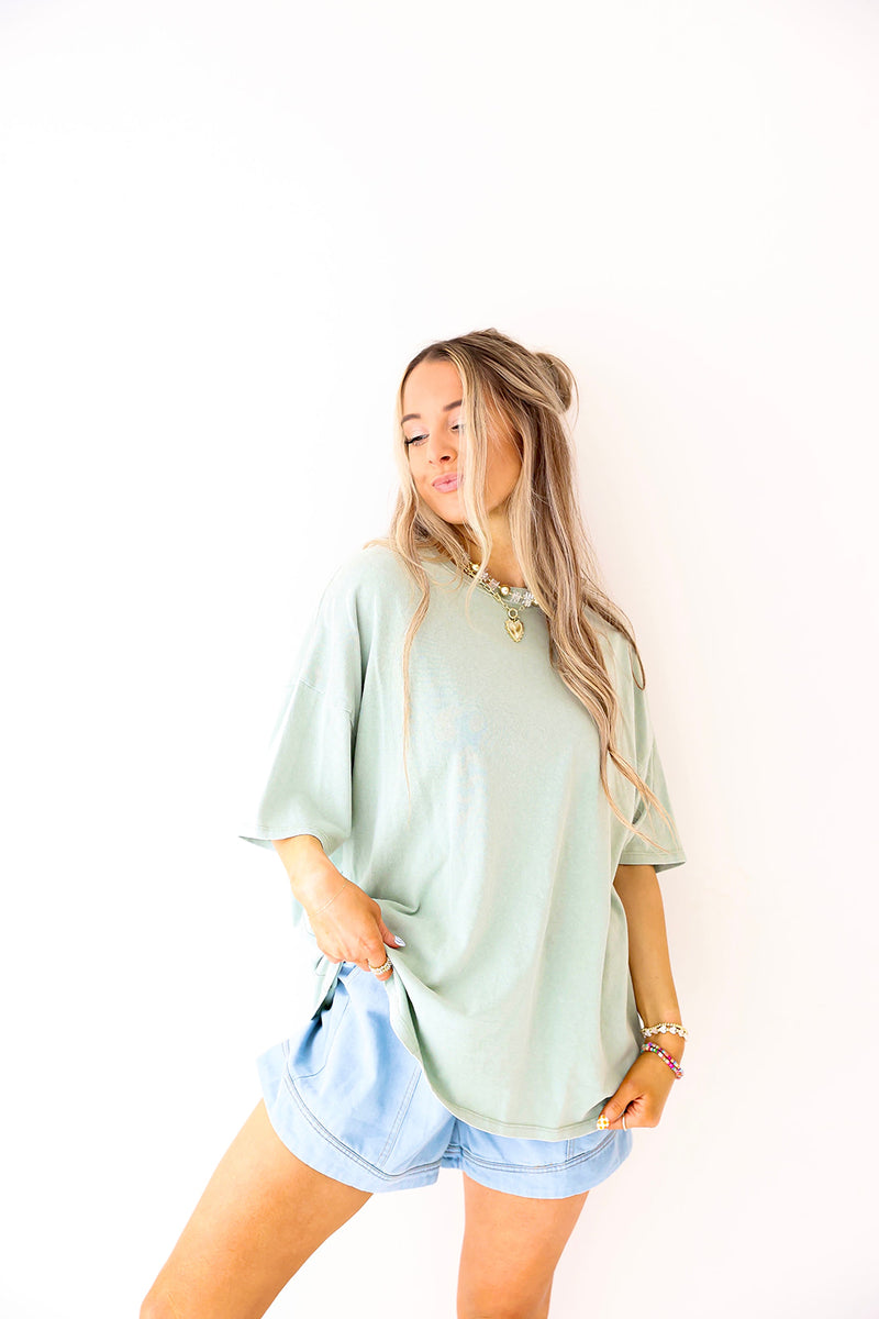 Simple & Sweet Tee-Sage